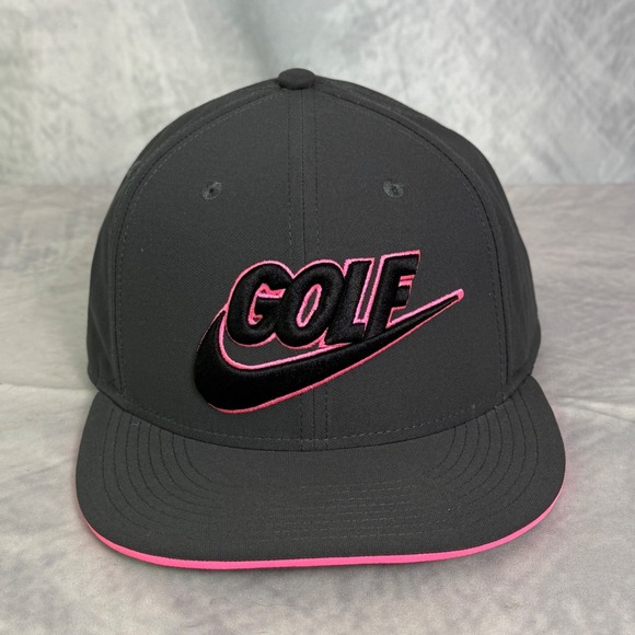 Nike Golf Hat Gray Pink Dri-FIT Adjustable Strapback Cap - Picture 1 of 7